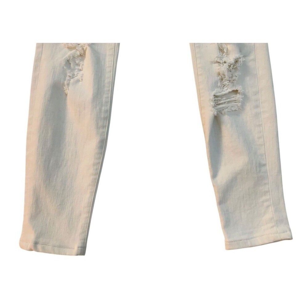 J Brand Women's size 29 Cream Super Skinny Divo Jeans Mid Rise Distressed - Picture 10 of 13